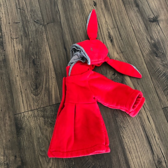 Red Bunny Ears Coat Jacket Sweater Baby Girl’s - Picture 4 of 7